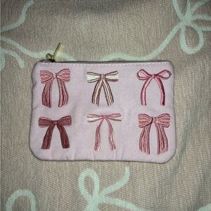 Bow embroidered pouch brand-lady jayne